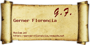 Gerner Florencia névjegykártya